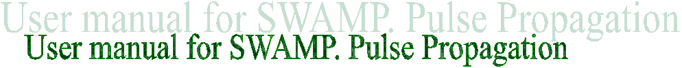 User manual for SWAMP. Pulse Propagation